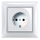 Розетка ABB Basic 55 20 EUC-94-507 із заземленням (альпійський білий)