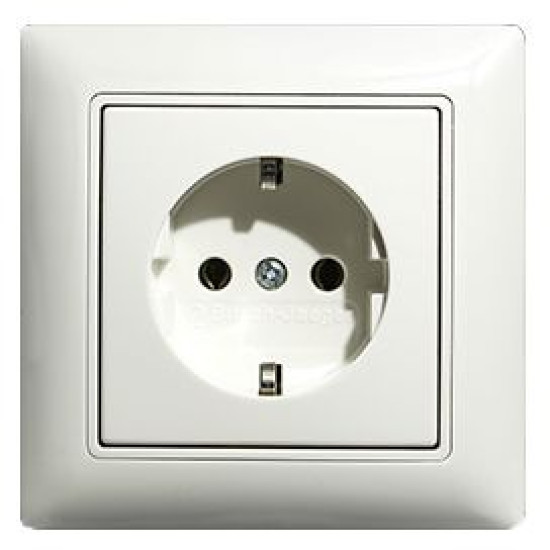 Розетка ABB Basic 55 20 EUC-94-507 із заземленням (альпійський білий)
