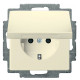 Розетка ABB Basic 55 20 EUK-92-507 із заземленням та кришкою (слонова кістка)