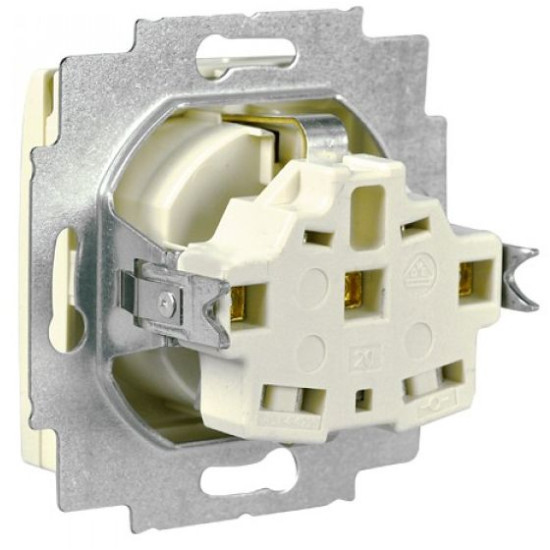 Розетка ABB Basic 55 20 EUK-92-507 із заземленням та кришкою (слонова кістка)