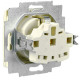Розетка ABB Basic 55 20 EUK-92-507 із заземленням та кришкою (слонова кістка)