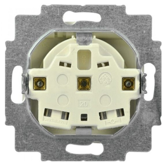 Розетка ABB Basic 55 20 EUK-92-507 із заземленням та кришкою (слонова кістка)