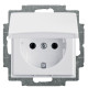Розетка ABB Basic 55 20 EUK-94-507 із заземленням та кришкою (альпійський білий)