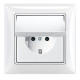 Розетка ABB Basic 55 20 EUK-94-507 із заземленням та кришкою (альпійський білий)