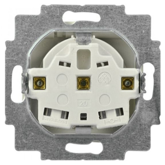 Розетка ABB Basic 55 20 EUK-94-507 із заземленням та кришкою (альпійський білий)