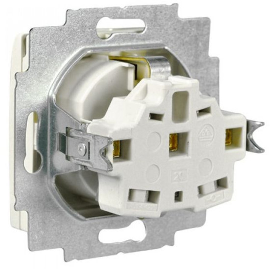 Розетка ABB Basic 55 20 EUK-94-507 із заземленням та кришкою (альпійський білий)