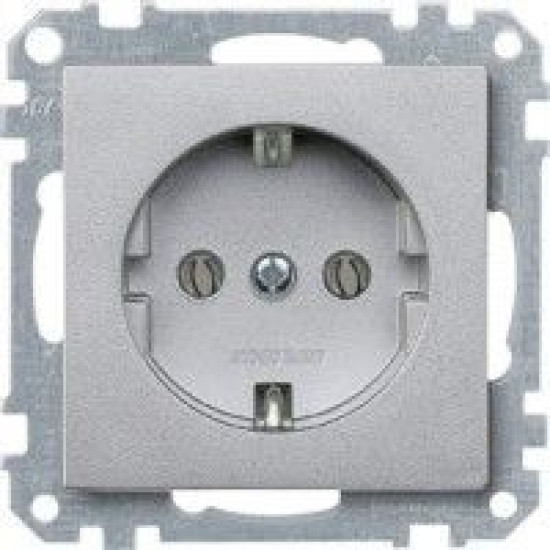 Механізм розетки SCHUKO з центр.платою алюміній 16А Merten, MTN2301-0460