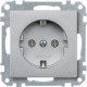 Механізм розетки SCHUKO з центр.платою алюміній 16А Merten, MTN2301-0460