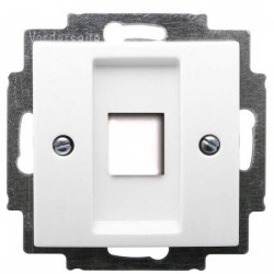 Накладка комп'ютерної розетки ABB Basic 55 2561-94-507 (альпійський білий)