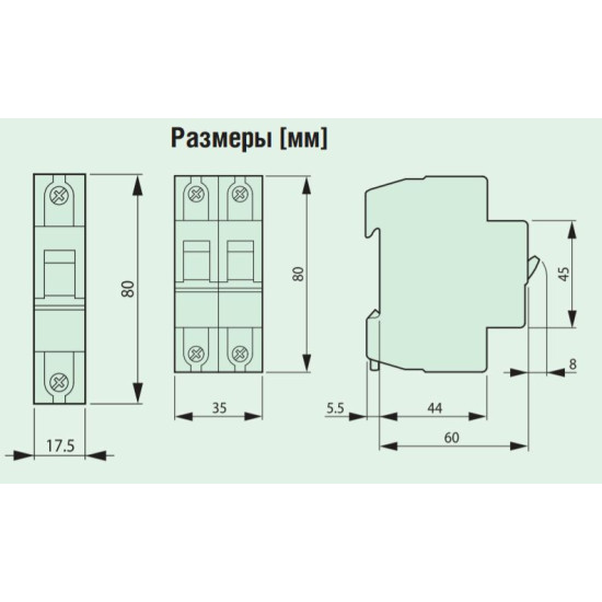 Автоматичний вимикач Eaton PL7-C10/1-DC 250В DC 10А C
