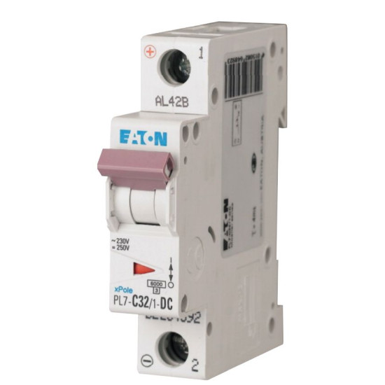 Автоматичний вимикач Eaton PL7-C32/1-DC 250В DC 32А C
