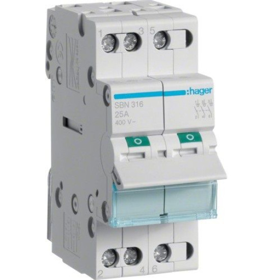 Вимикач навантаження Hager SBN316 3P 16А/400В 2м