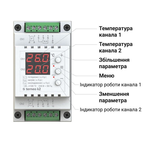 Термореле Terneo k2