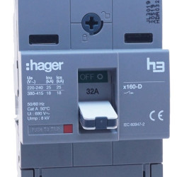 Електро-автомат Hager x160, In=32А, 3п, 18kA