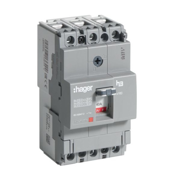 Автоматичний вимикач Hager x160, In=40А, 3п, 18kA