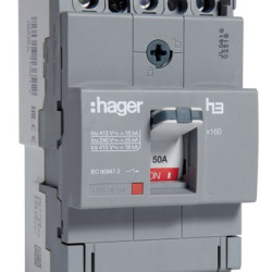 Автомат електроживлення Hager x160, In=50А, 3п, 18kA