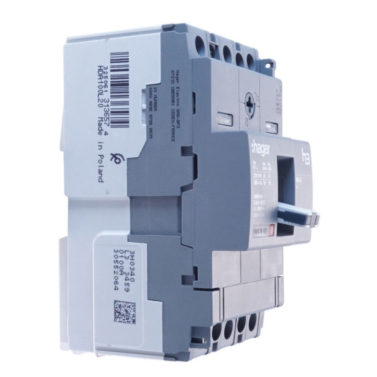 Автомат Hager x160, In=100А, 3п, 18kA