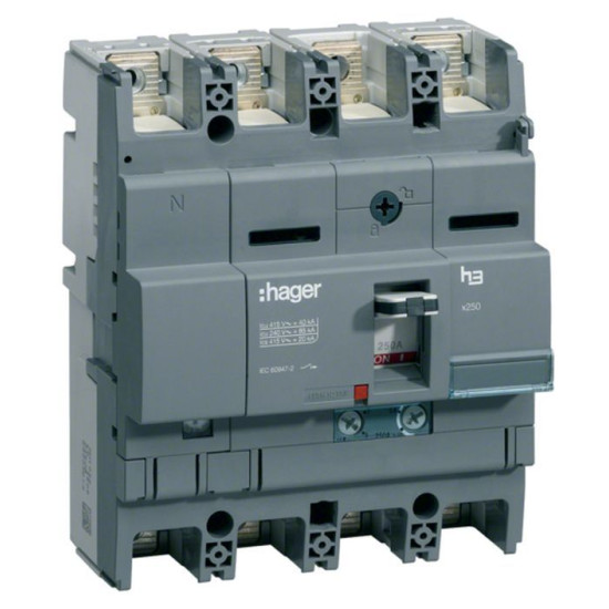 Захисний вимикач Hager x250, In=160А, 4п, 40kA