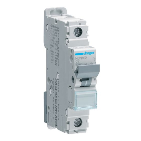 Автомат електроживлення NCN102 (1р, С, 2А) Hager