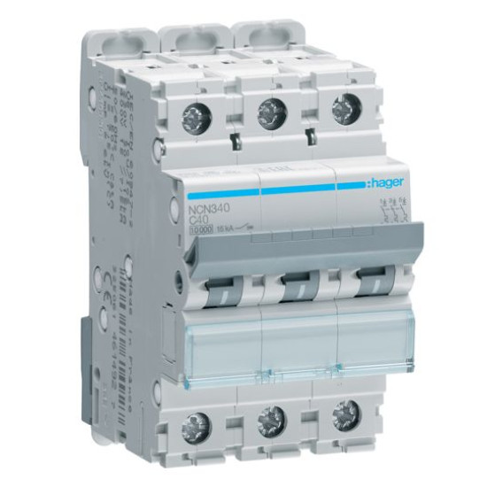 Електроавтомат NCN340 (3р, С, 40А) Hager