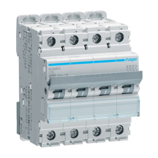 Автомат захисту мережі NCN410 (4р, С, 10А) Hager