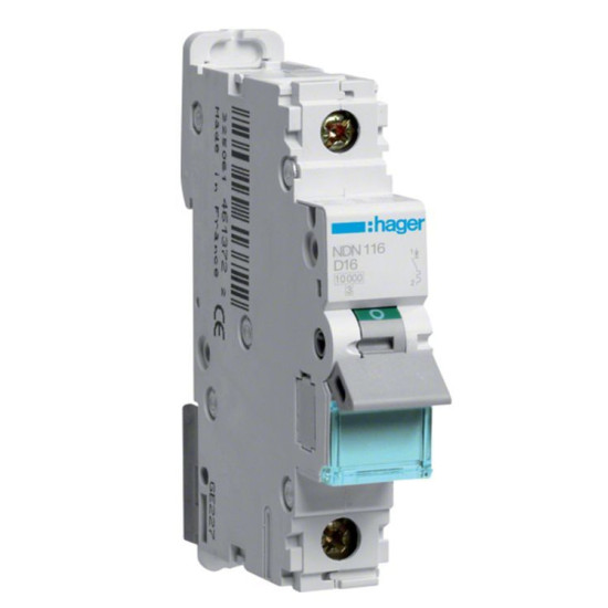 Електроавтомат NDN116 (1p, D, 16А) Hager