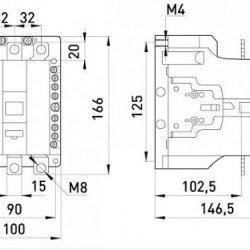 Контактор e.industrial.ukc.100.110, 100А, 110В, no+nc E-Next