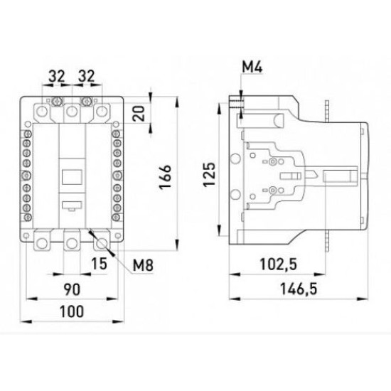 Контактор e.industrial.ukc.100.110, 100А, 110В, no+nc E-Next