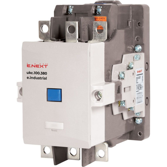 Контактор e.industrial.ukc.100.380, 100А, 380В, no+nc E-Next