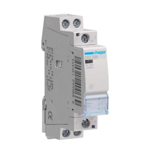 Контактор Hager 25A ESC225 (2НВ, 230В) 1м
