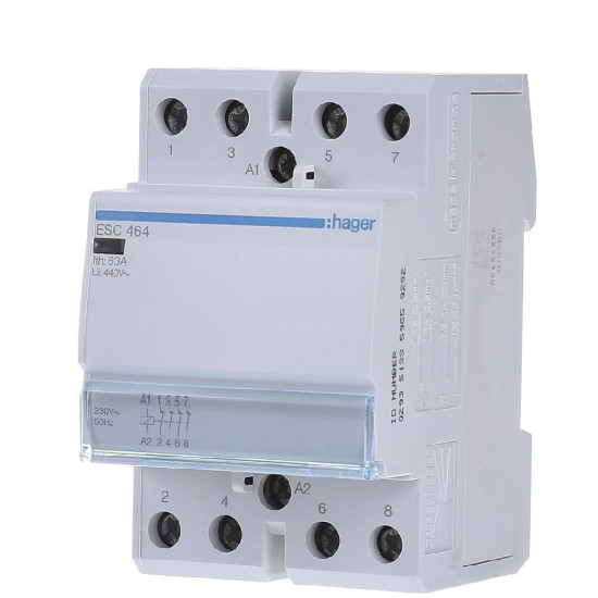 Контактор 63A ESC464 (4НЗ, 230В) 3м Hager