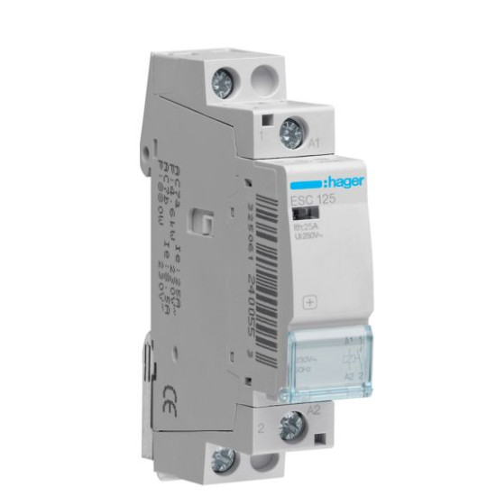 Контактор Hager 25A ESC125 (1НВ, 230В) 1м