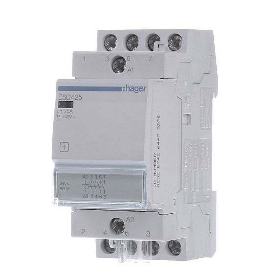 Контактор 25A ESD425 (4НО, 24В) 2м Hager