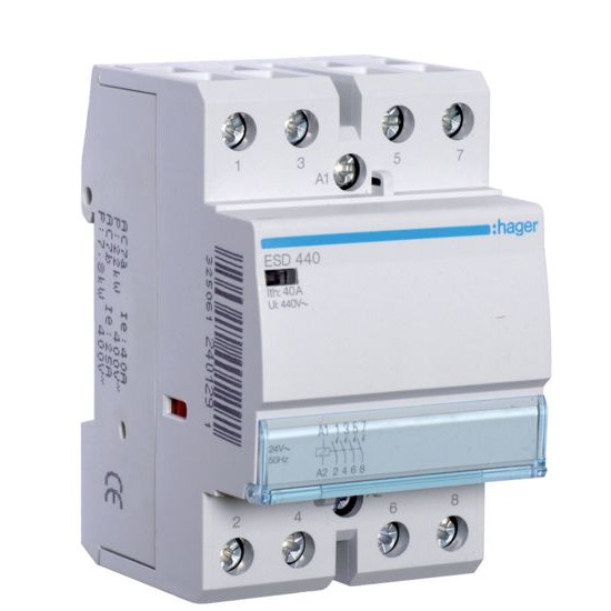 Контактор 40A ESD440 (4НО, 24В) 3м Hager