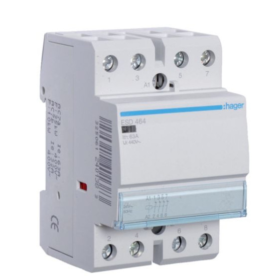 Контактор 63A ESD464 (4НЗ, 24В) 3м Hager