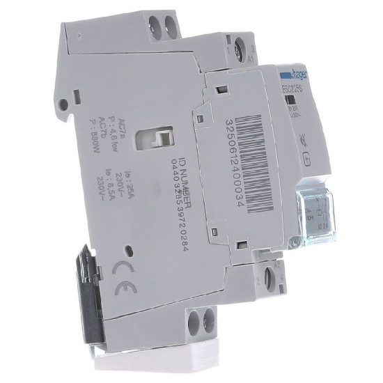 Контактор 25A ESC225s безшумний (2НО, 230В) 1м Hager
