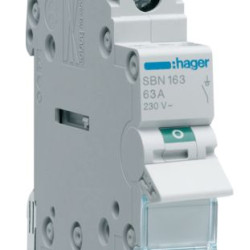 Вимикач навантаження Hager SBN163 1P 63А/230В 1м