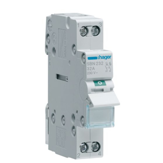 Вимикач навантаження Hager SBN232 2P 32А/230В 1м