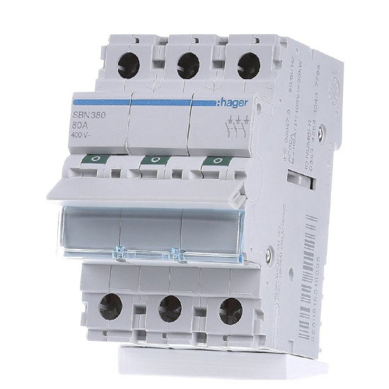 Вимикач навантаження Hager SBN380 3P 80А/400В 3м