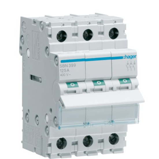 Вимикач навантаження Hager SBN399 3P 125А/400В 3м
