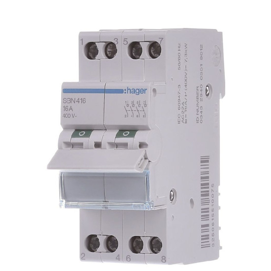 Вимикач навантаження Hager SBN416 4P 16А/400В 2м