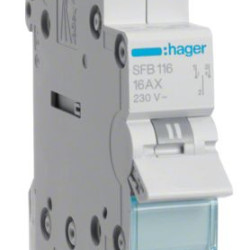 Перемикач Hager SFB116 I-0-II 1P 16А/230В 1м