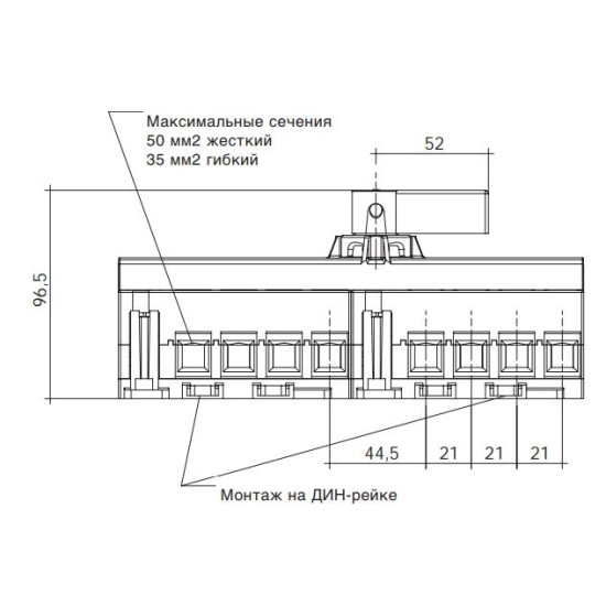 Перемикач Hager HI404R I-0-II 80А 400/690В 4P 12м