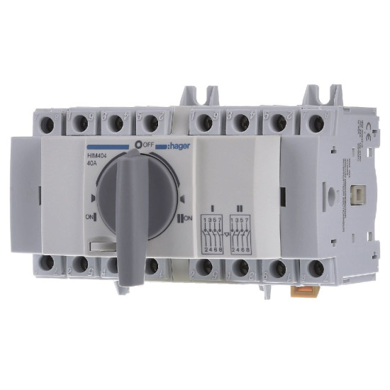 Перемикач Hager HIM404 I-0-II 40А 400/690В 4P 7м