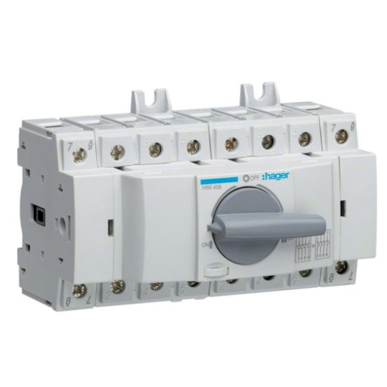 Перемикач Hager HIM408 I-0-II 80А 400/690В 4P 8м