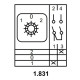Пакетний перемикач Аско-Укрем ПКП Е9 1.831 A0110010002 (1-0-2 1 полюс)