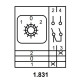 Пакетний перемикач Аско-Укрем ПКП Е9 1.831 A0110010010 (1-0-2 1 полюс)
