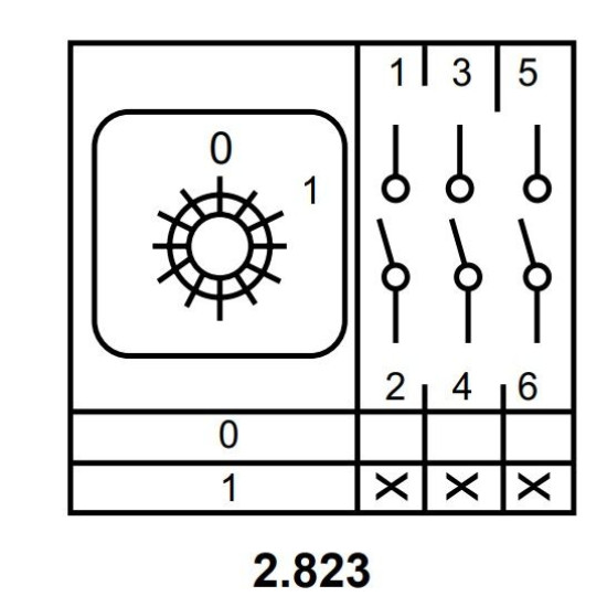 Пакетний перемикач Аско-Укрем ПКП Е9 2.823 A0110010019 (1-0 3 полюси)