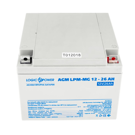 Акумулятор LogicPower AGM LPM-MG 12-26 AH 12В