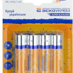 Батарейка лужна Аско-Укрем AА.LR6.BL4 (блістер 4шт)